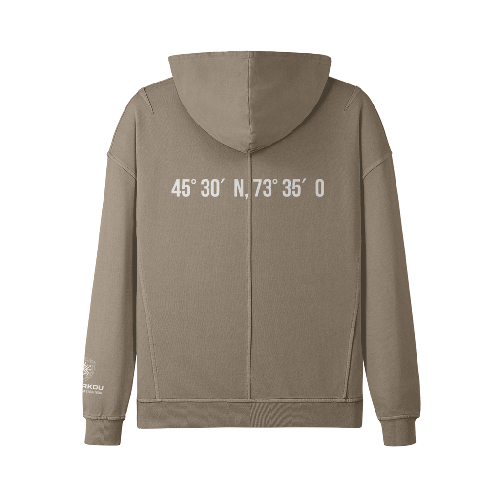 Hoodie Koureur-des-Bois noir CONTRKOU — canal industriel Montréal nuit
