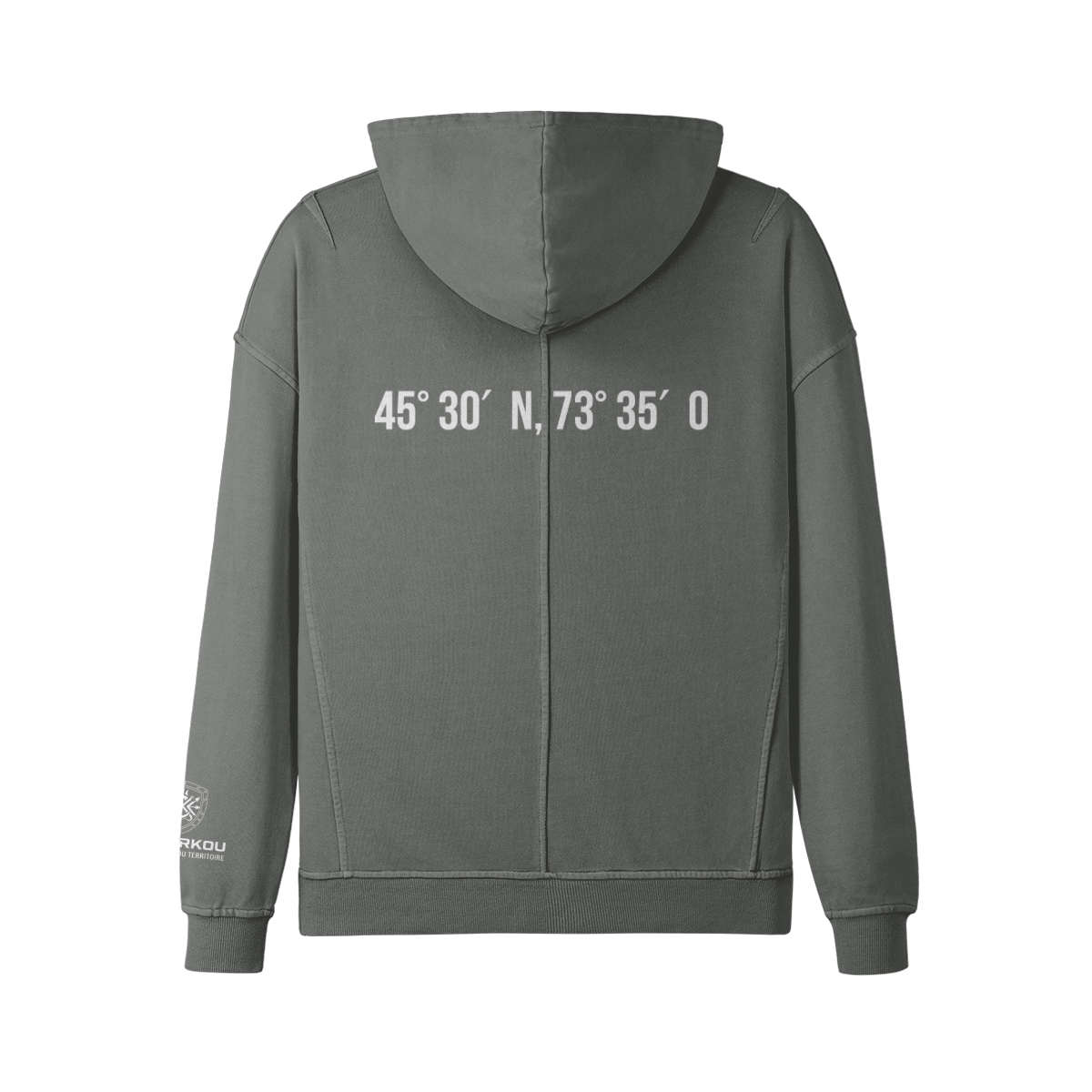 Hoodie Koureur-des-Bois khaki CONTRKOU — marais golden hour Québec