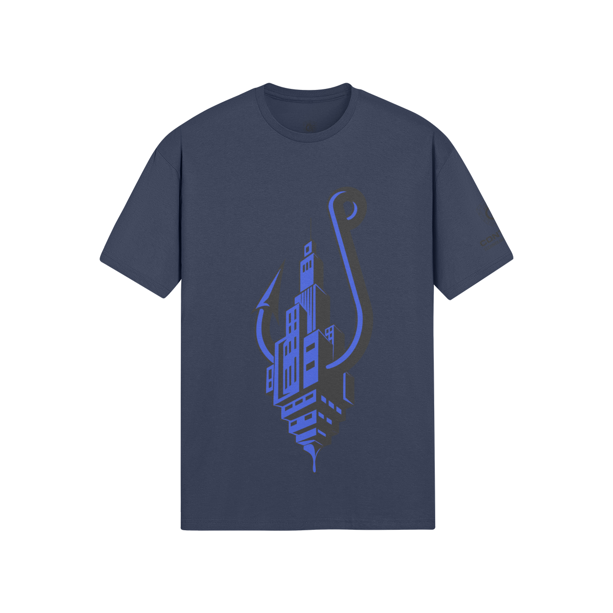 T-Shirt Surveillant CONTRKOU coloris Indigo Blue — coton ring-spun 153 g/m² — pêche urbaine Montréal