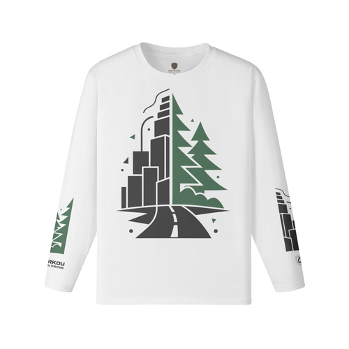 Chandail Canotier CONTRKOU coloris White — manches longues slim fit — Édition Limitée Bâtiment Vert